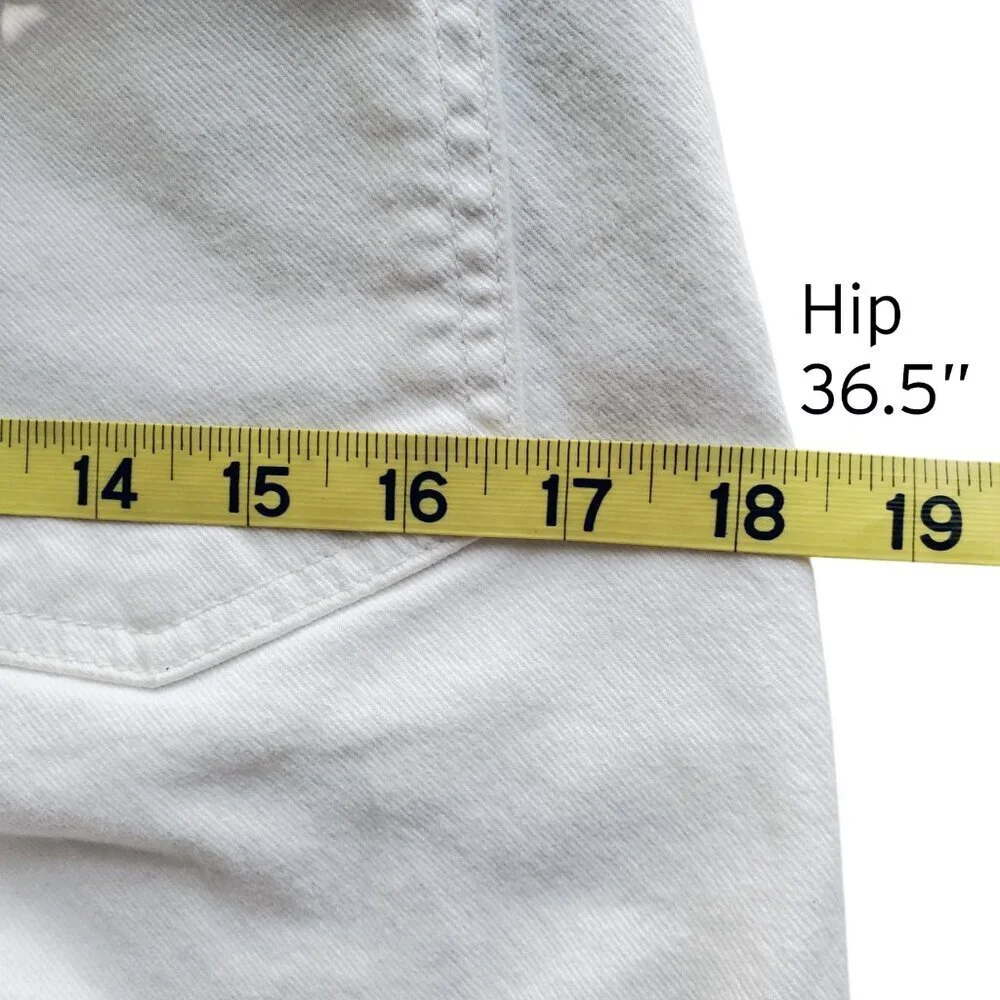 7 for All Mankind Peggi  High Rise Tapered Straight Leg Jeans White Size 29